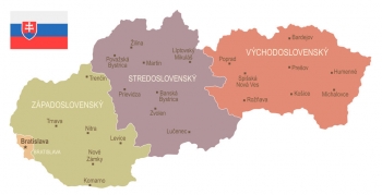  Magnetická mapa Slovenska, vintage, farebná