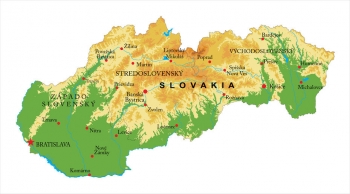  Magnetická mapa Slovenska, geografická, farebná