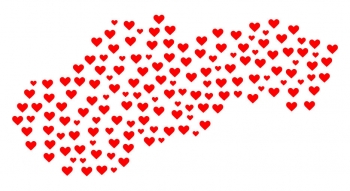  Magnetická mapa Slovenska, ilustrovaná, červená