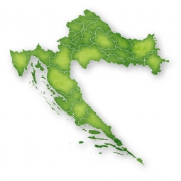  Magnetická mapa Chorvátska, ilustrovaná, zelená