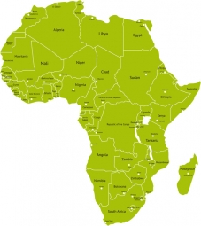  Magnetická mapa Afriky, ilustrovaná, zelená