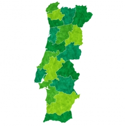  Magnetická mapa Portugalska, ilustrovaná, zeleno-žltá