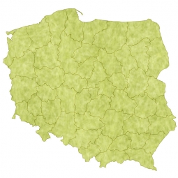  Magnetická mapa Poľska, ilustrovaná, zelená