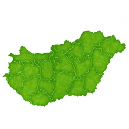  Magnetická mapa Maďarska, ilustrovaná, zelená