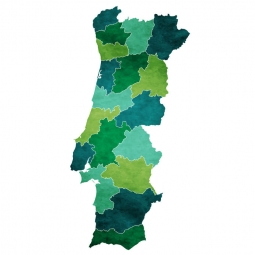  Magnetická mapa Portugalska, ilustrovaná, zeleno-modrá