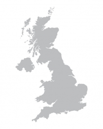  Magnetická mapa Veľkej Británie, ilustrovaná, šedá