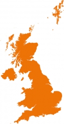  Magnetická mapa Veľkej Británie, ilustrovaná, oranžová