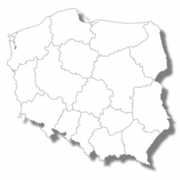 Magnetická mapa Poľska, ilustrovaná, slepá