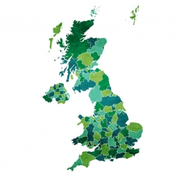  Magnetická mapa Anglicka, ilustrovaná, zelená