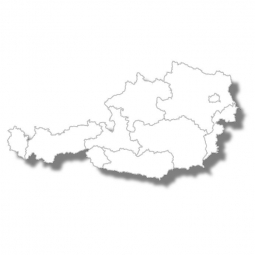  Magnetická mapa Rakúska, ilustrovaná, slepá