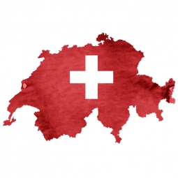  Magnetická mapa Švajčiarska, ilustrovaná, červená