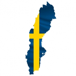  Magnetická mapa Švédska, ilustrovaná, farebná