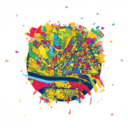  Magnetická mapa Bratislavy, ilustrovaná, farebná