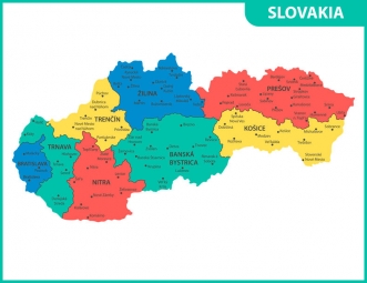  Magnetická mapa Slovenska, ilustrovaná, farebná