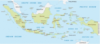  Magnetická mapa Indonesie, administratívna, zelená