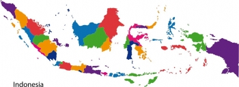  Magnetická mapa Indonesie, ilustrovaná, farebná