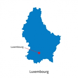  Magnetická mapa Luxembourgu, ilustrovaná, modrá