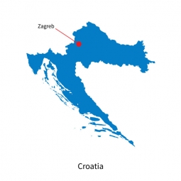  Magnetická mapa Chorvátska, ilustrovaná, modrá
