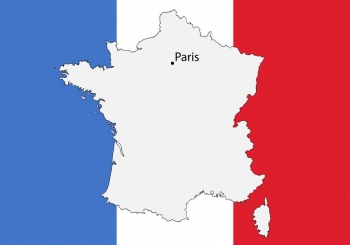  Magnetická mapa Francúzska, ilustrovaná, farebná