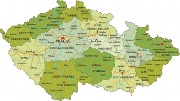  Magnetická mapa Česka, politická, farebná