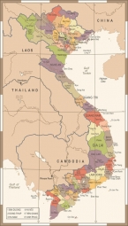  Magnetická mapa, vintage, farebná