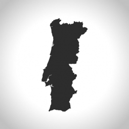  Magnetická mapa Portugalska, ilustrovaná, šedá