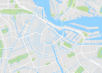  Magnetická mapa Amsterdamu, ilustrovaná, farebná