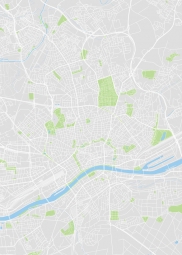  Magnetická mapa Frankfurte, ilustrovaná, farebná