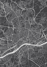  Magnetická mapa Frankfurte, ilustrovaná, čierna