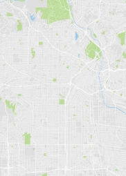  Magnetická mapa Los Angeles, ilustrovaná, farebná