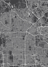  Magnetická mapa Los Angeles, ilustrovaná, čierna