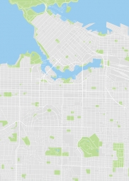  Magnetická mapa Vancouveru, ilustrovaná, farebná