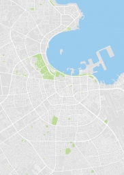  Magnetická mapa Doha, ilustrovaná, farebná