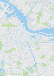  Magnetická mapa Amsterdamu, ilustrovaná, farebná