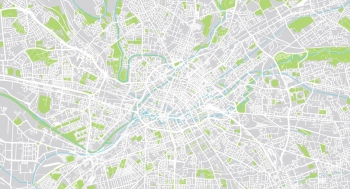 Magnetická mapa Manchesteru, ilustrovaná, farebná