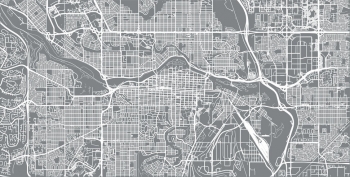  Magnetická mapa Calgary, ilustrovaná, šedá