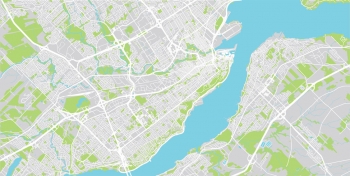  Magnetická mapa Quebecu, ilustrovaná, farebná