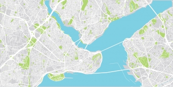  Magnetická mapa Istanbulu, ilustrovaná, farebná
