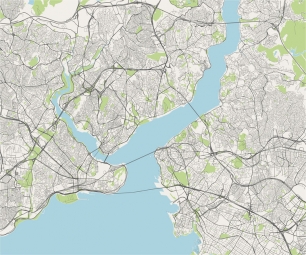  Magnetická mapa Istanbulu, ilustrovaná, farebná