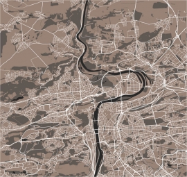  Magnetická mapa Prahy, ilustrovaná, farebná