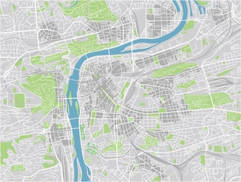  Magnetická mapa Prahy, ilustrovaná, farebná
