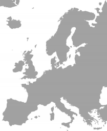 Magnetická mapa Európy, ilustrovaná, šedá