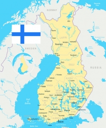  Magnetická mapa Fínska, ilustrovaná, farebná