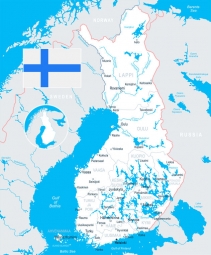  Magnetická mapa Fínska, ilustrovaná, farebná