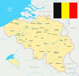  Magnetická mapa Belgicka, ilustrovaná, farebná