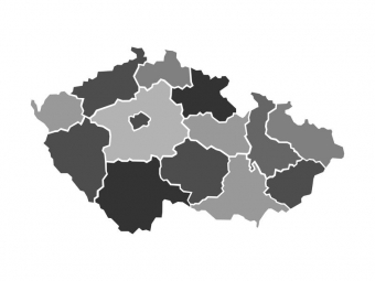  Magnetická mapa Česka, ilustrovaná, šedá