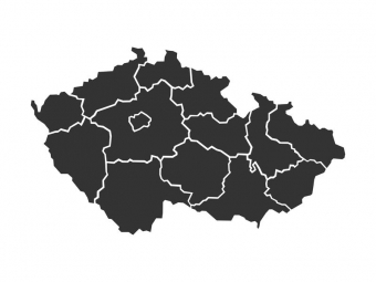  Magnetická mapa Česka, ilustrovaná, šedá