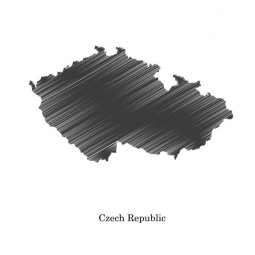  Magnetická mapa Česka, ilustrovaná, šedá