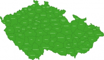  Magnetická mapa Česka, administratívna, zelená