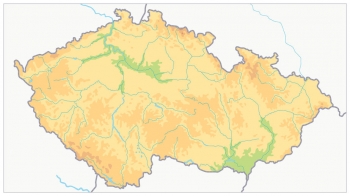  Magnetická mapa Česka, geografická, farebná